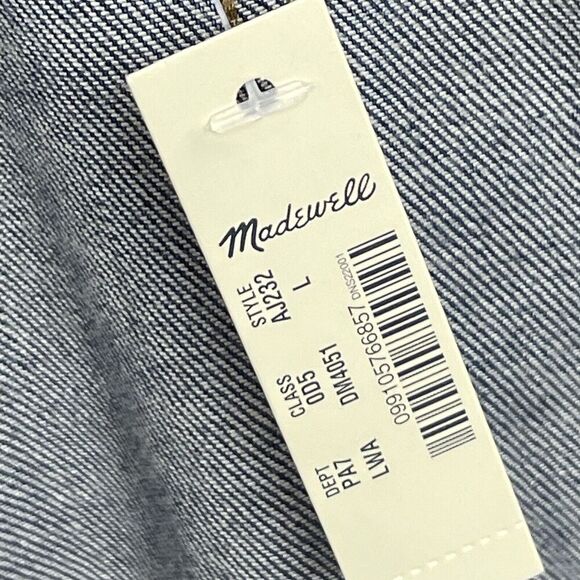 NWT MADEWELL Stovepipe Overalls Women Large Cosman Wash Blue Denim Skinny Jeans - Picture 12 of 13